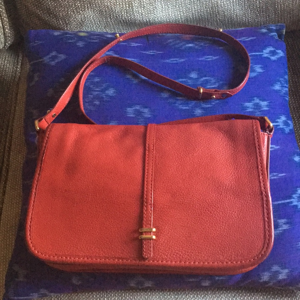 Red leather Marc Jacobs two pocket purse